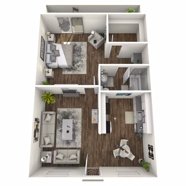 1 Bed 1 Bath A A-19 floor plan